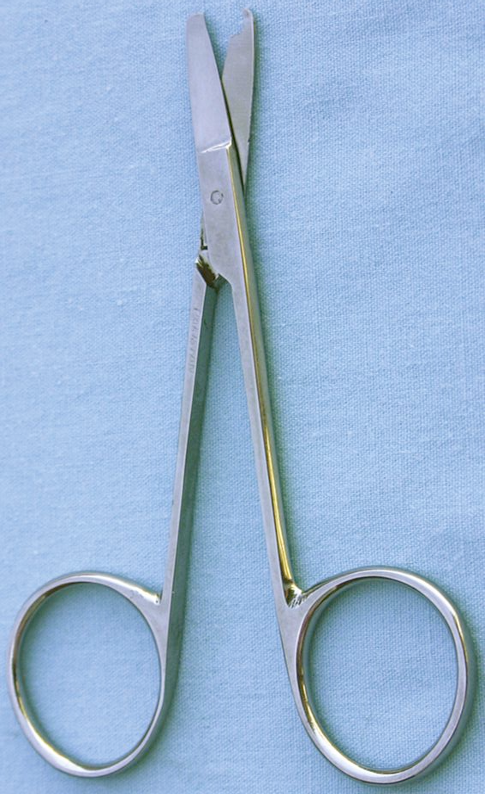 <ul><li><p>removes sutures in small animals</p></li><li><p>tip of one blade has a small depression that can slip between suture material and skin</p></li><li><p>3 1/2 inches in length</p></li></ul>