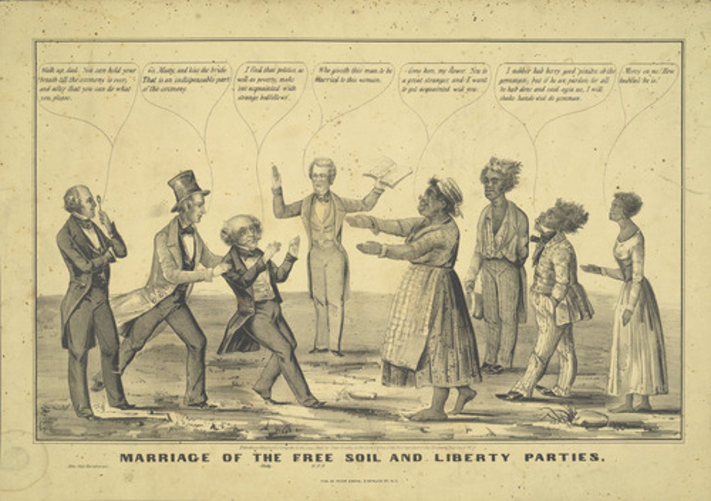 <p>Antislavery party that ran candidates in the 1840 and 1844 elections before merging with the Free Soil party. Supporters of the Liberty party sought the eventual abolition of slavery, but in the short term hoped to halt the expansion of slavery into the territories and abolish the domestic slave trade.</p>