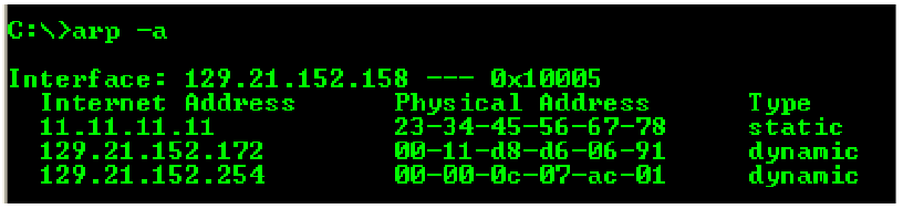 <ul><li><p>the results from an ARP exchange are stored in the requestors ARP table</p></li><li><p>all IP based hosts have an ARP table</p></li><li><p>a timer (~2 min for Windows) will age out the entries</p></li><li><p>dynamic (resulting from ARP exchange?) and static (added manually?)</p></li></ul><p></p>