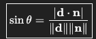 <ul><li><p>Take the line’s direction vector.</p></li><li><p>Dot it with the plane’s normal vector.</p></li><li><p>Divide by the product of their lengths.</p></li><li><p>Take the <strong>arcsine</strong> of that value.</p></li><li><p><span data-name="check_mark_button" data-type="emoji">✅</span> This gives the angle between the line and the plane.</p></li></ul><p></p>