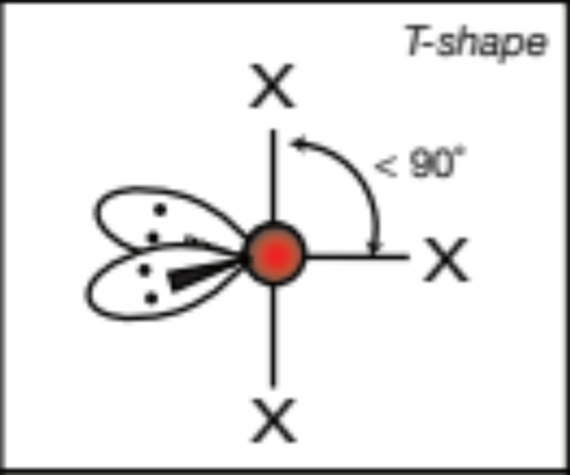 <p>T-shaped, 90 degrees</p>
