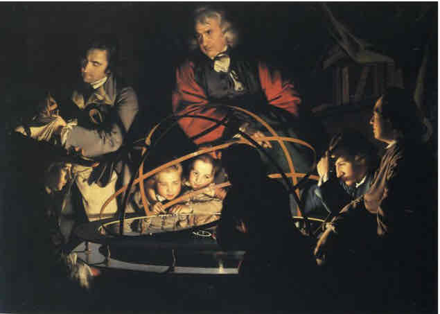 <p>A philosopher giving a lecture at the orrery</p>