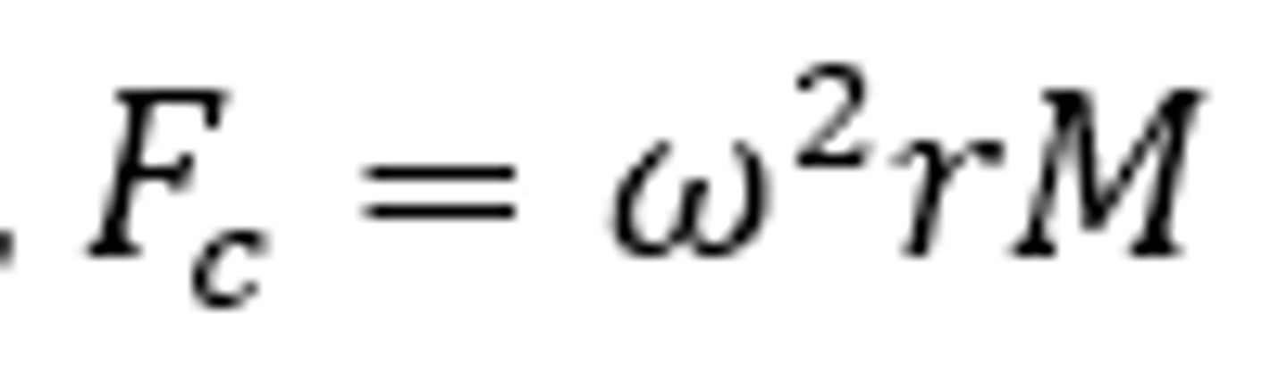 <p>-the actual force exerted on specific particles in a centrifuge tube when the rotor is spinning .</p><p>-m = effective mass of the partical</p><p>-w = angular velocity in rad/second</p><p>-r = distance of the particle from the centre of the axis of rotation</p>