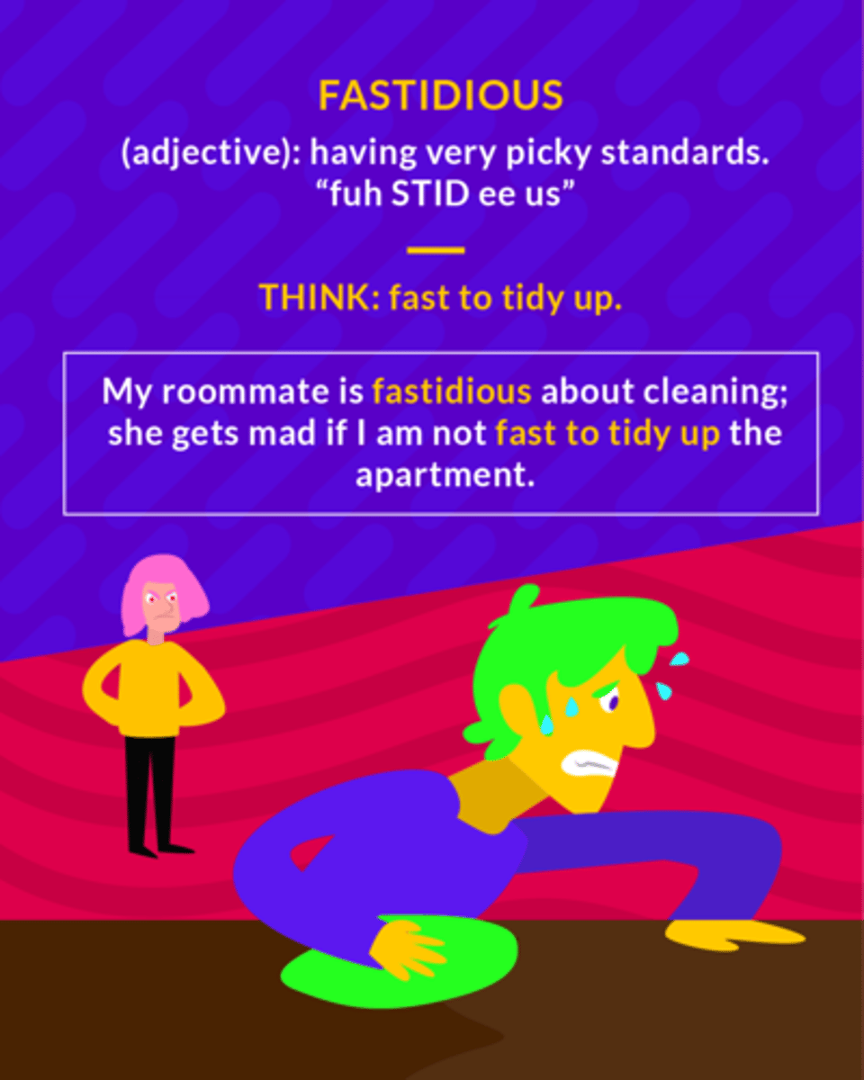 <p>(adj.) very attentive to and concerned about accuracy and detail</p><p>(adj.) concerned about accuracy</p>