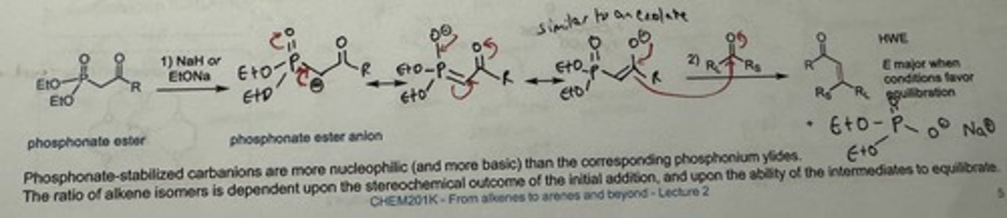 <p>1) NaH or EtONa (base), DME (aprotic solvent)</p><p>2) Ketone or formaldehyde?</p>