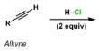 <p>Addition of HCl, HBr, HI to Alkynes (twice)</p>