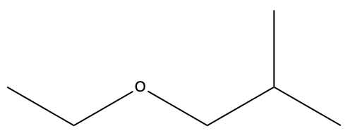 <ul><li><p>oxygen is sp3, bent molecule</p></li><li><p>properties:</p><ul><li><p>IMFs: LDF, D/D, moderate BP</p></li><li><p>polar for small</p></li></ul></li><li><p>naming:</p><ul><li><p>IUPAC (formal)</p><ul><li><p>name longest chain like alkane</p></li><li><p>name shorter part, branch with o, end in ‘oxy’</p></li><li><p>C# for branch</p></li></ul></li><li><p>common</p><ul><li><p>list substituents A→Z</p></li><li><p>then ‘ether’</p></li></ul></li></ul></li></ul>