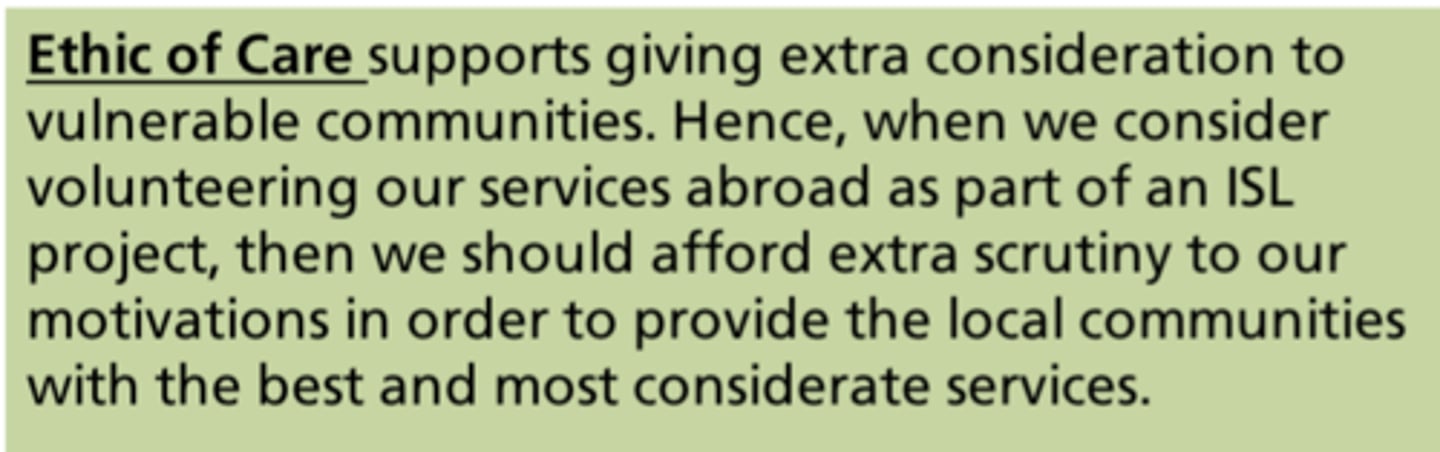 <p>Ethic of Care</p>