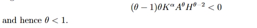 <ul><li><p>we differentiate the marginal product of human capital with respect to human capital as for MPH to be strictly decreasing in H, we need dMPH/DH&lt;0 </p></li><li><p>this means that production is increasing and concave in H, which means that an increase in H will increase output but that the additional increase in output is getting smaller the larger H is </p></li></ul><p></p>