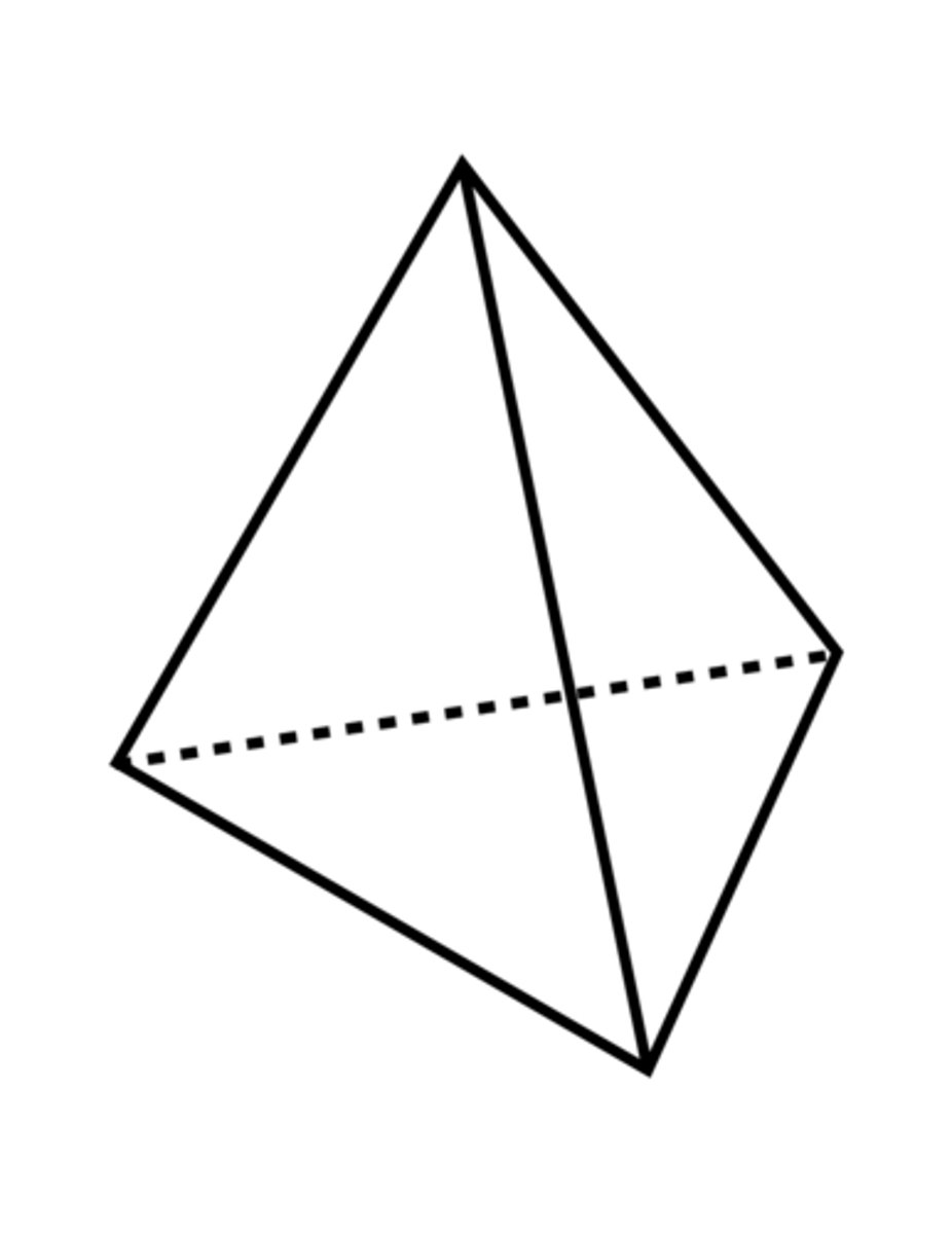 <p>A pyramid with a triangular base.</p>