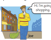 <p>Look at the picture. You saw Joe in the street yesterday afternoon. What was he doing? Write  positive or negative sentences. (carry / an umbrella)</p><p>He ____ ____ _____</p>