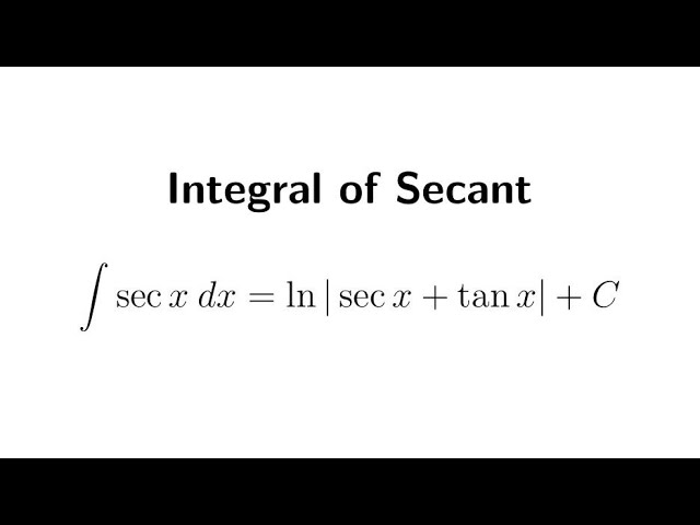 <p>natural log (secant + tangent)</p>