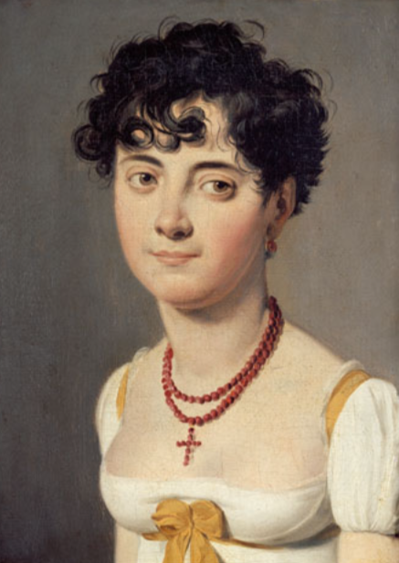 <ul><li><p><em>à la Titus</em> haircut (also called <em>à la victime</em>), which mimicked the short hair of individuals heading to the guillotine. </p></li><li><p>This hairstyle became fashionable, with women also adopting short cuts, symbolizing the grim and radical times of the Revolution.</p></li></ul><p></p>