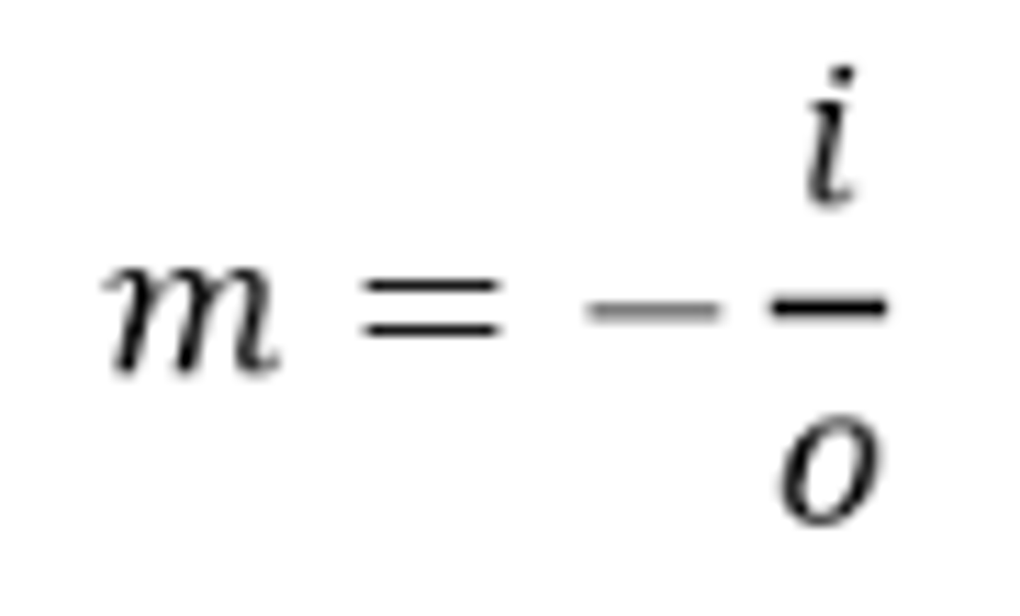<p>image distance/object distance</p>