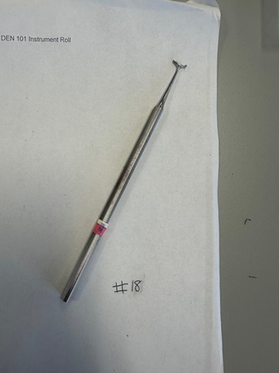 <p>Used to smooth the surface of resorative material by directing the material against the cavity wall and margin and for final conturing (restorative)</p>