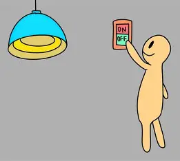 <p>電気を消します。</p>
