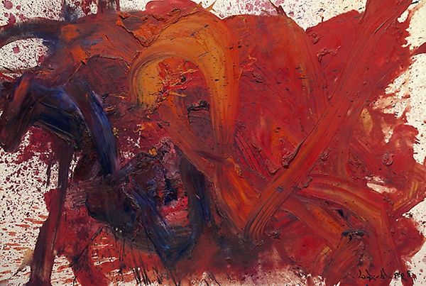 <p>Golden wings brushing the clouds incarnated from earthly wide star (Chikatusei Maunkinshi), 1960</p>