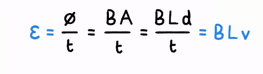 <p>E = BLv </p>
