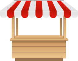 <p>[noun] A small structure, often with sides, where people can sit or stand, typically used for selling goods or providing information.[展位] </p>