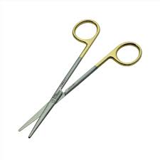 <p>used to cut delicate tissue; known as tissue or operating scissors</p>