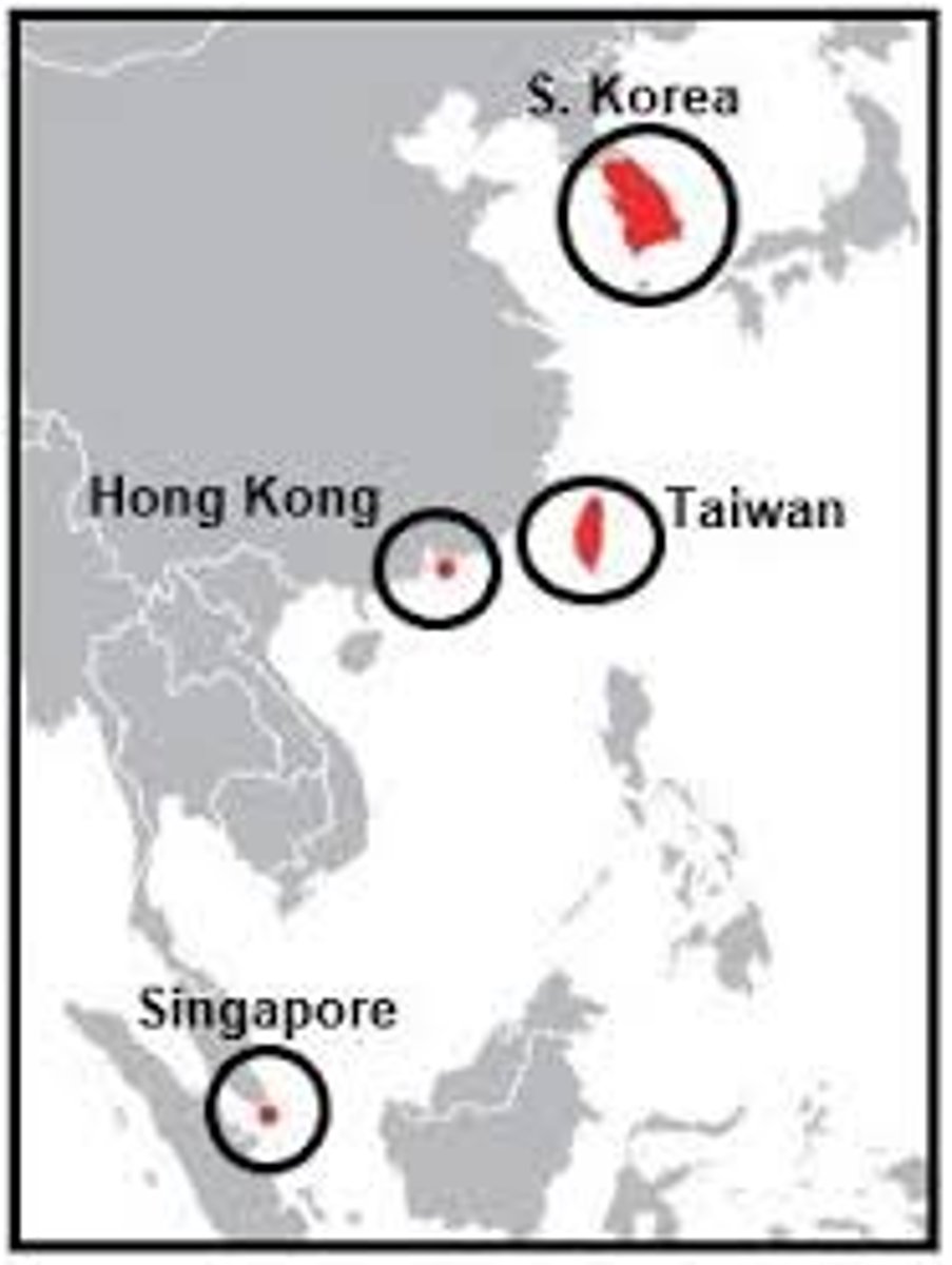 <p>Collective name for South Korea, Taiwan, Hong Kong, and Singapore-nations that became economic powers in the 1970s and 1980s.</p>