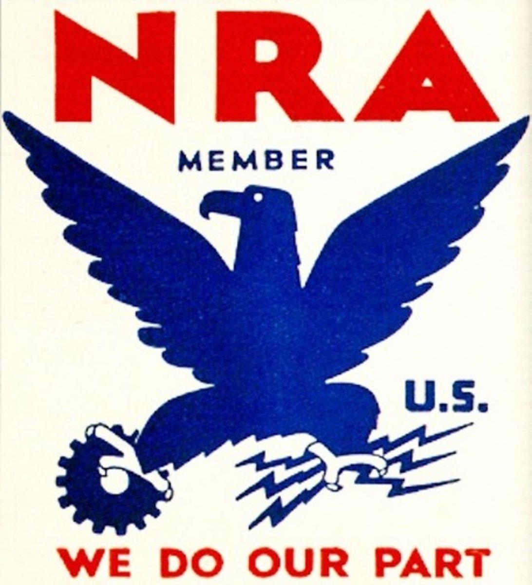 <p>Businesses were encouraged to cooperate to come up with a "code of fair practice" for each industry. Each code set standard prices, limited production, and reduced the work week to 40 hours. Once approved, business who voluntarily followed the code could advertise as NRA members. In 1935, the Supreme Court found it unconstitutional.</p>