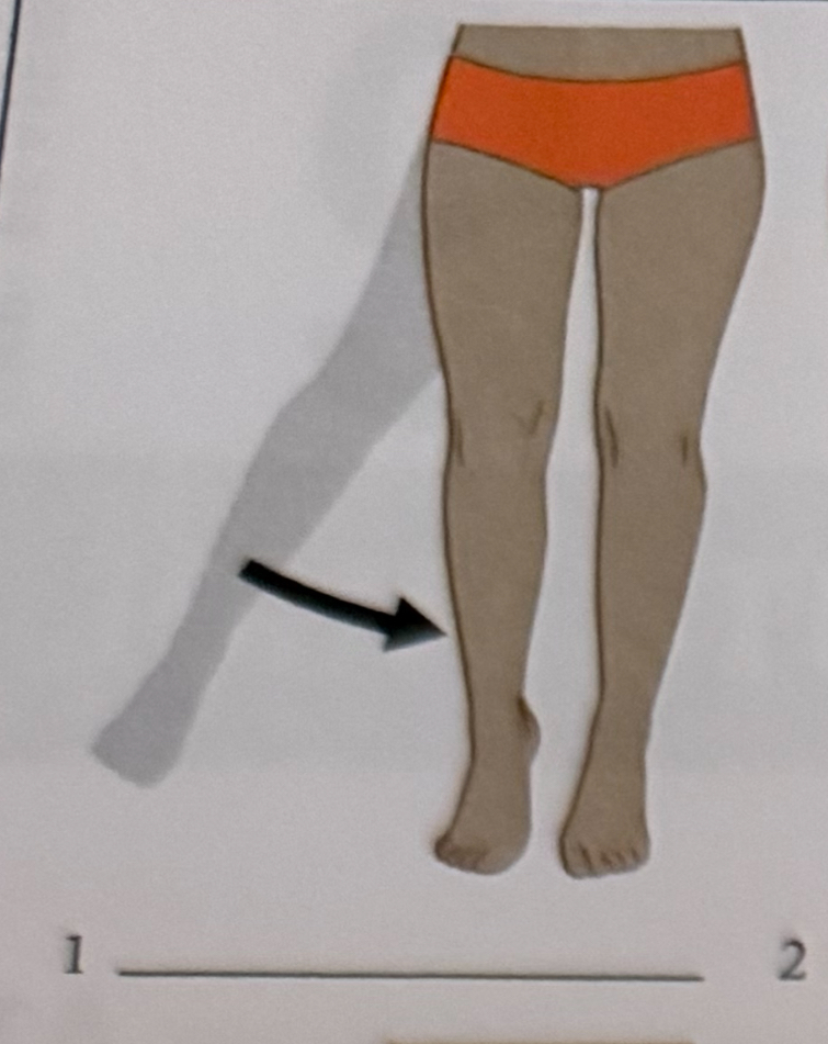 <p>moving a body part toward the midline</p>