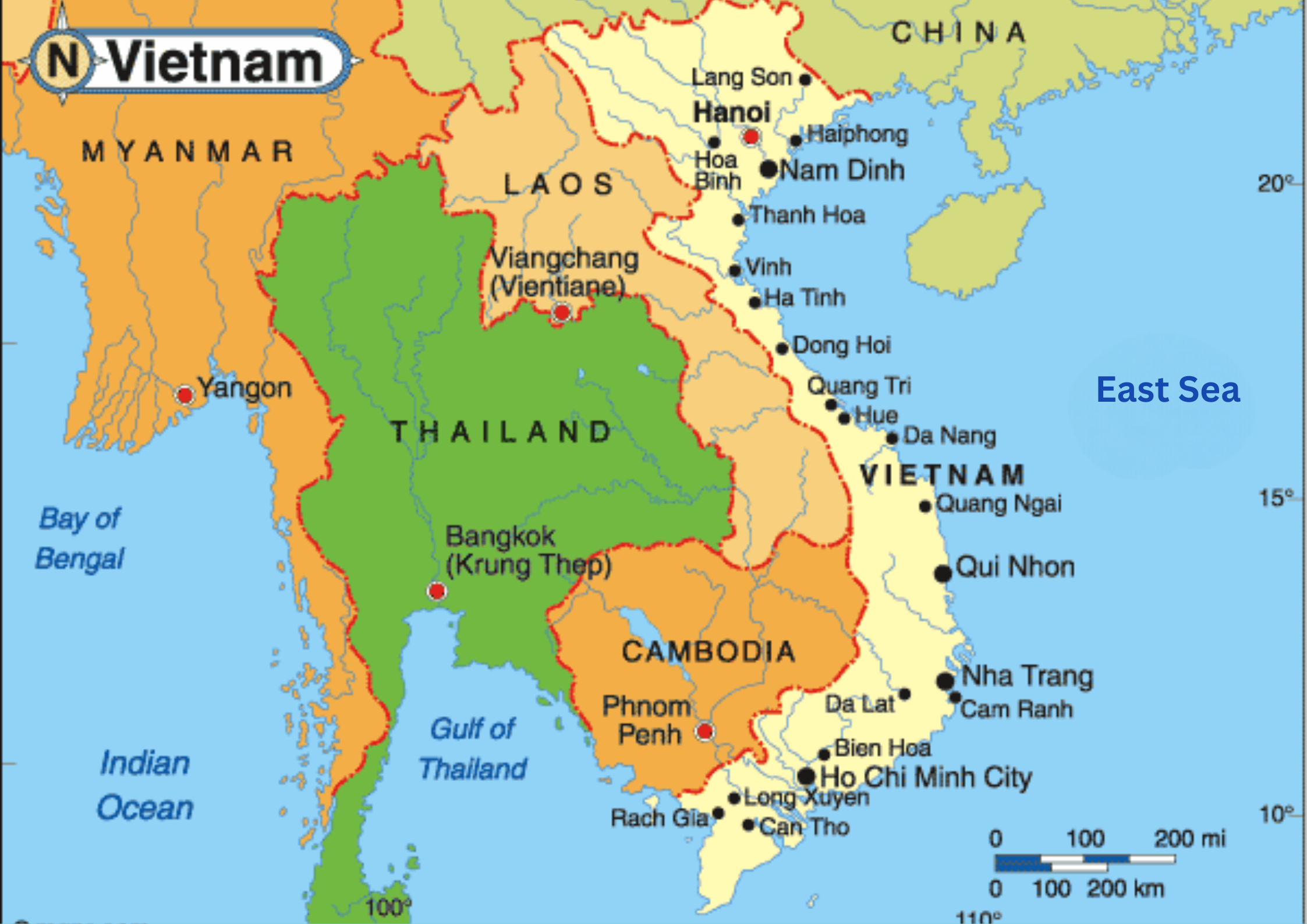 <p>Hanoi is in the _______ of Vietnam.</p>