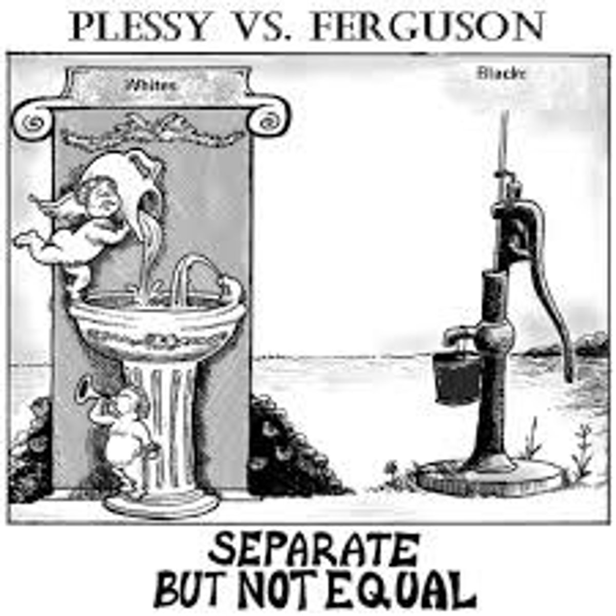 <p>Supreme court ruled that segregation of public places and facilities were legal as long as the facilities were equal - "separate but equal"</p>