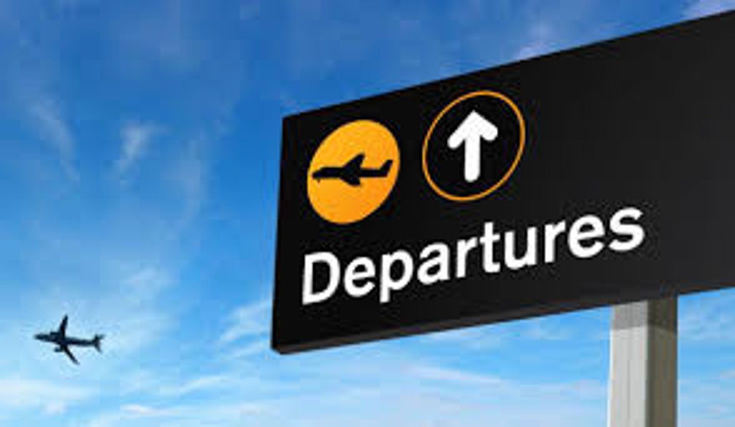 <p>to leave a place, especially to start a journey: khởi hành, rời đi.</p>