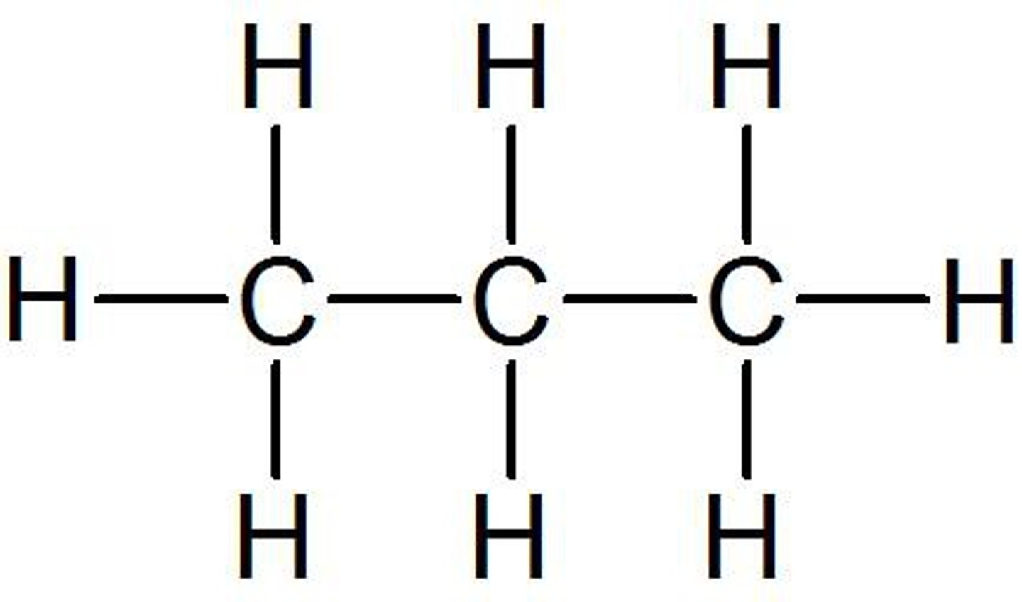 <p>Prefix name for an organic molecule with three carbon atoms</p>