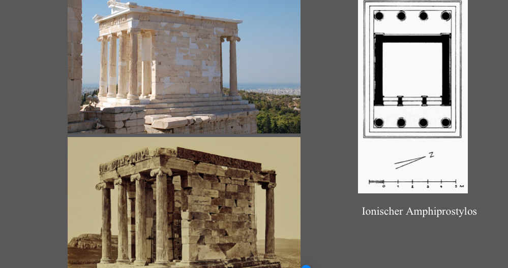 <p>Tempel der Athena Nike auf der Akropolis von Athen</p><p>Ionischer Amphiprostylos<br>(421 – um 410 v. Chr.)</p>