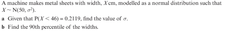 <p>Finding an unknown mean or standard deviation for a normally distributed variable: (worded question)</p>