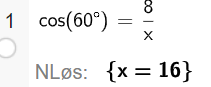 regne ut i cas hypotenuse =16