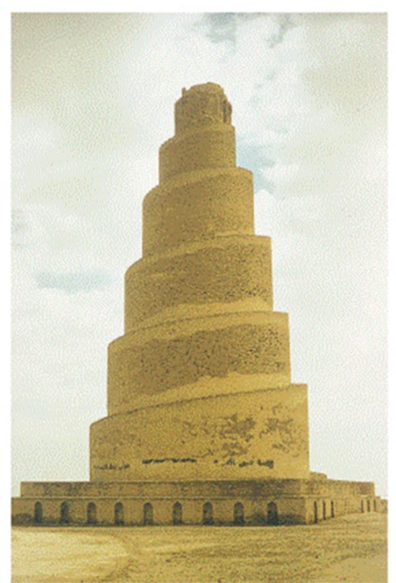 <p>Largest mosque ever built that was constructed in Samarra, Iraq in the 9th Century. Has a cone-shaped minaret with the spiral minaret is encircled by ram. Horses could ride up</p>