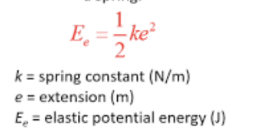<p>The energy stored in a compressed or stretched spring, calculated using the formula U = 1/2 kx², where k is the spring constant and x is the displacement from its equilibrium position. </p>