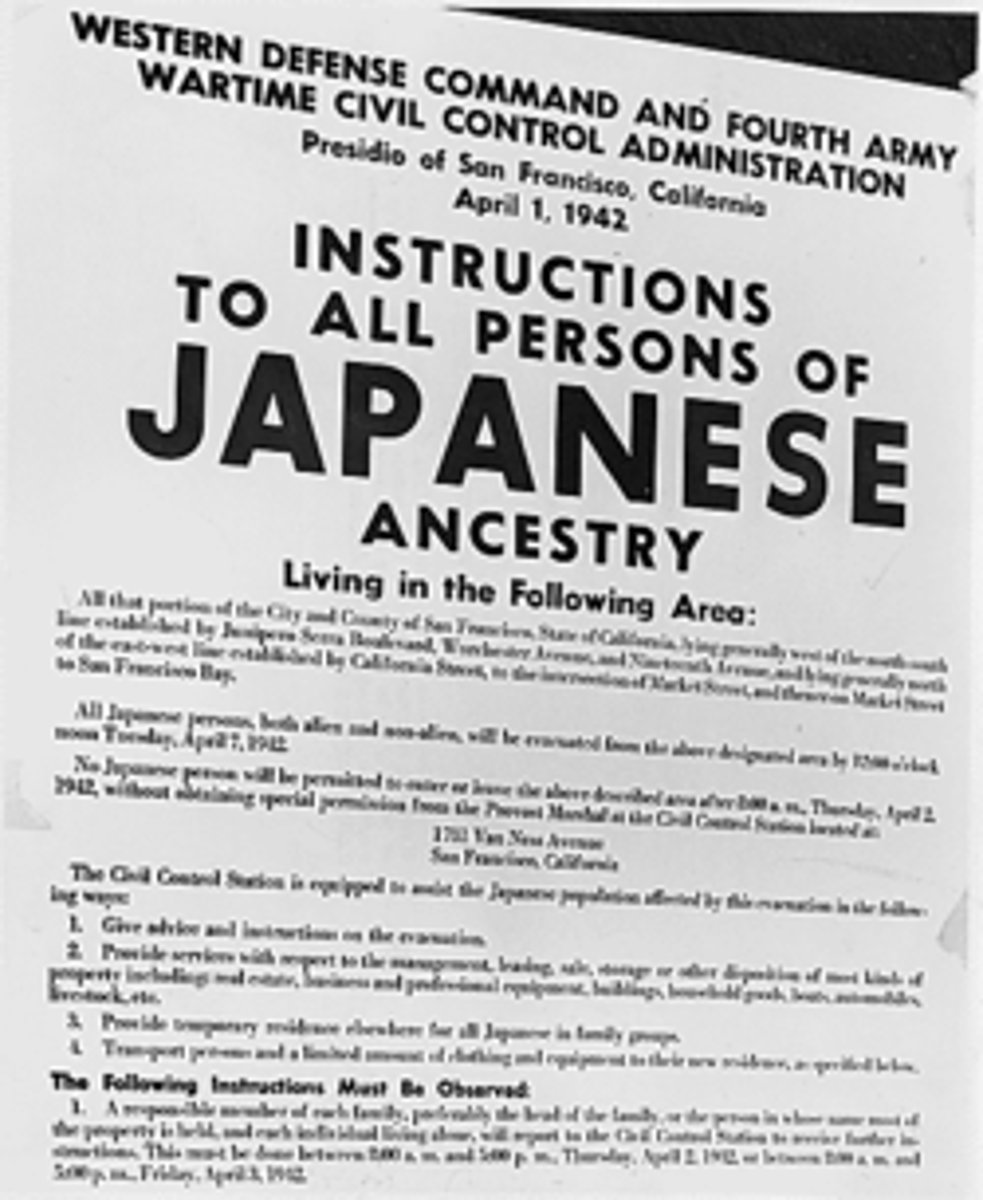 <p>1942. Issued by FDR and applied by Stimson, it allowed for the internment of Japanese-American citizens and residents. 112,000 Japanese-Americans forced into camps, causing loss of homes & businesses.</p>