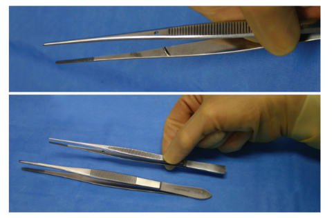 <p>Nickname: Cushings, pickups</p><p>Use: Grasps tissue or sponge in deeper planes</p><p>Features: Fluted handle, Thins serrations, tapered jaws, cross pin for stability</p>