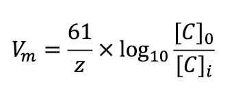 <ul><li><p>nernst equation tells you the equilibrium potential for a particular ion</p></li><li><p>R = gas constant = 8.314</p></li><li><p>T = absoulute temperature = 37</p></li><li><p>z = valence of ion (e.g = +1 for sodium, +2 for calcium)</p></li><li><p>F = faraday constant = 96485 c/mol</p></li></ul><p></p>