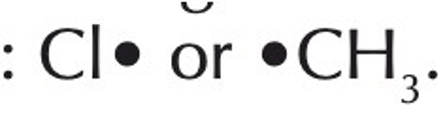 <p>with a dot to symbolize the odd electron</p>