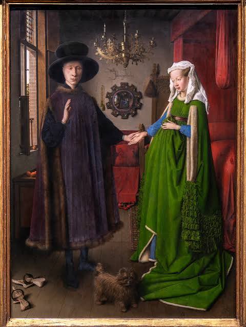 <p>Jan van Eyck, 1434, oil on wood, Northern Renaissance</p>