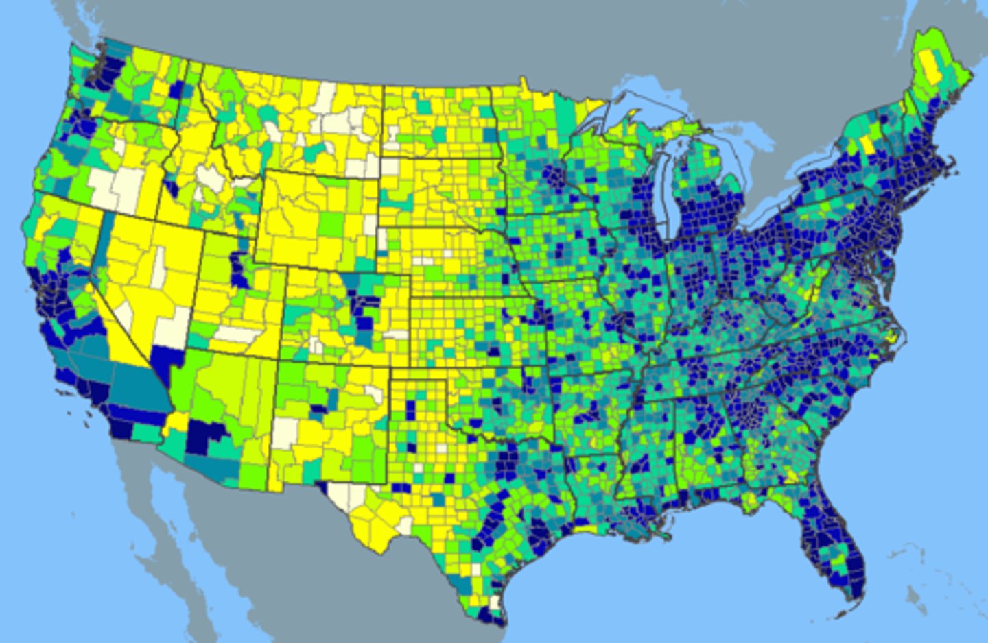 <p>the arrangement or spread of people living in a given area</p>