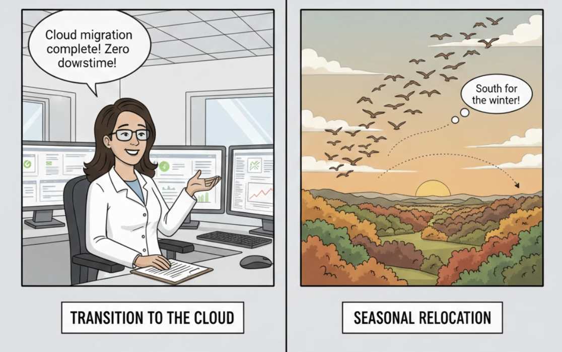 <ol><li><p><strong><mark data-color="blue" style="background-color: blue; color: inherit;">(Tech/IT)</mark></strong><mark data-color="blue" style="background-color: blue; color: inherit;"> </mark></p></li></ol><p>(Quá trình chuyển đổi, di dời hệ thống, dữ liệu)</p><ol start="2"><li><p></p></li></ol><p>(Sự di cư, di chuyển)</p><p><strong>DẠNG LIÊN QUAN:</strong></p><ul><li><p><strong>Migrate</strong> (Động từ - di chuyển, chuyển đổi)</p></li><li><p><strong>Migratory</strong> (Tính từ - di cư)</p></li></ul><p></p>