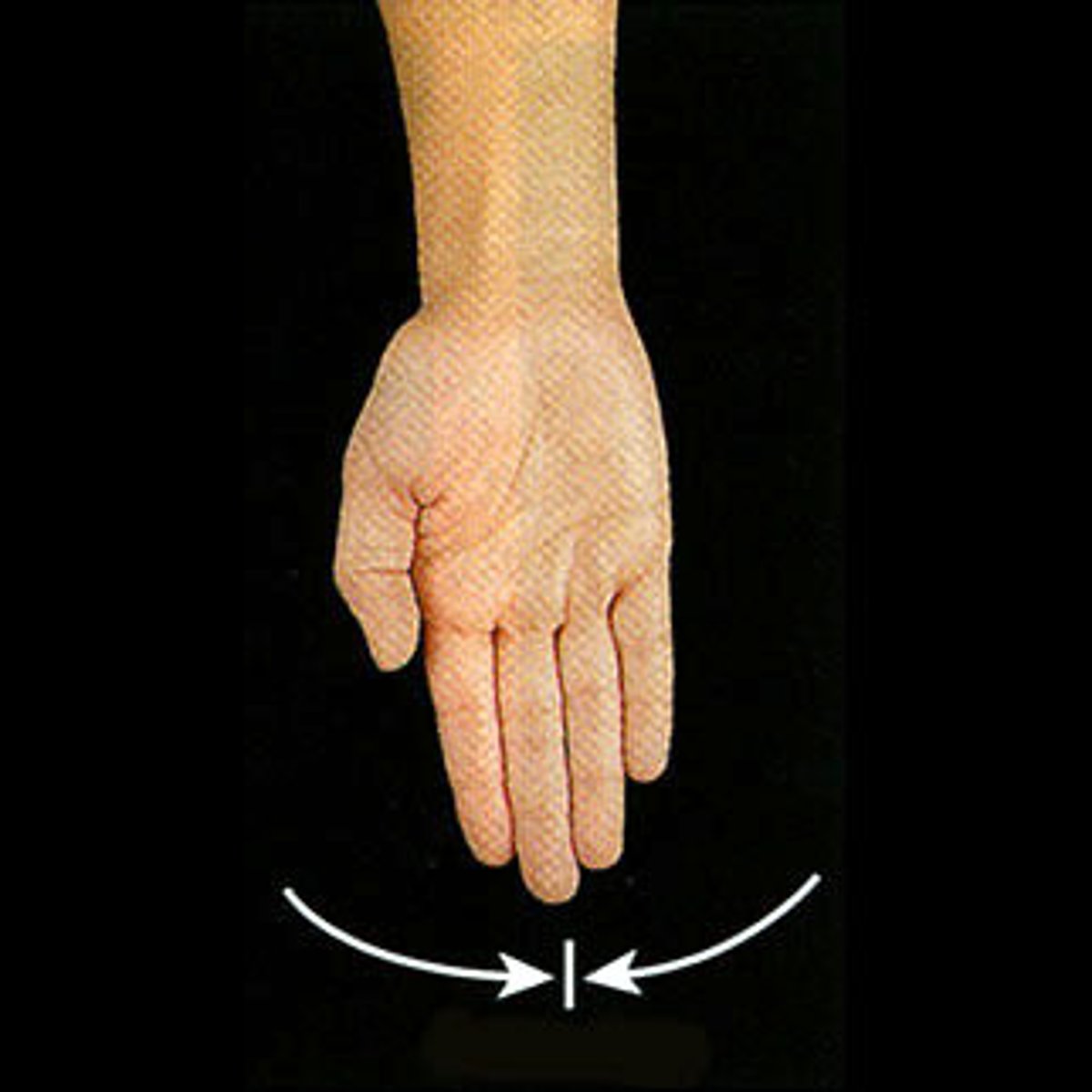 <p>Fingers together</p>