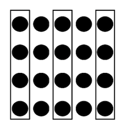 A visual field with into objects/figures that stand out from their surroundings/ground