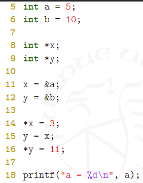 <p>What is the output?<br>A) a = 3</p><p>B) a = 5</p><p>C) a = 10</p><p>D) a = 11</p><p>E) None of the above</p>
