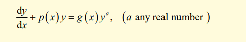 <p>What is the transformed bernoullli equation after substitution?</p>
