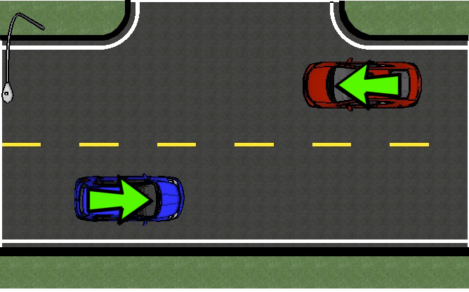 <p>Broken yellow lines</p>