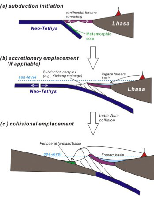 <p>slices of oceanic crust accreted to continents</p><ul><li><p><em>Formation:</em>&nbsp;through obduction (oceanic crust pushed onto continental crust)</p></li><li><p><em>Significance:</em>&nbsp;reveal oceanic plate structure</p></li><li><p>Notes:</p><ul><li><p>not fully representative of mid-ocean ridges</p></li><li><p>usually from back-arc or peripheral basins</p></li></ul></li></ul><p></p>