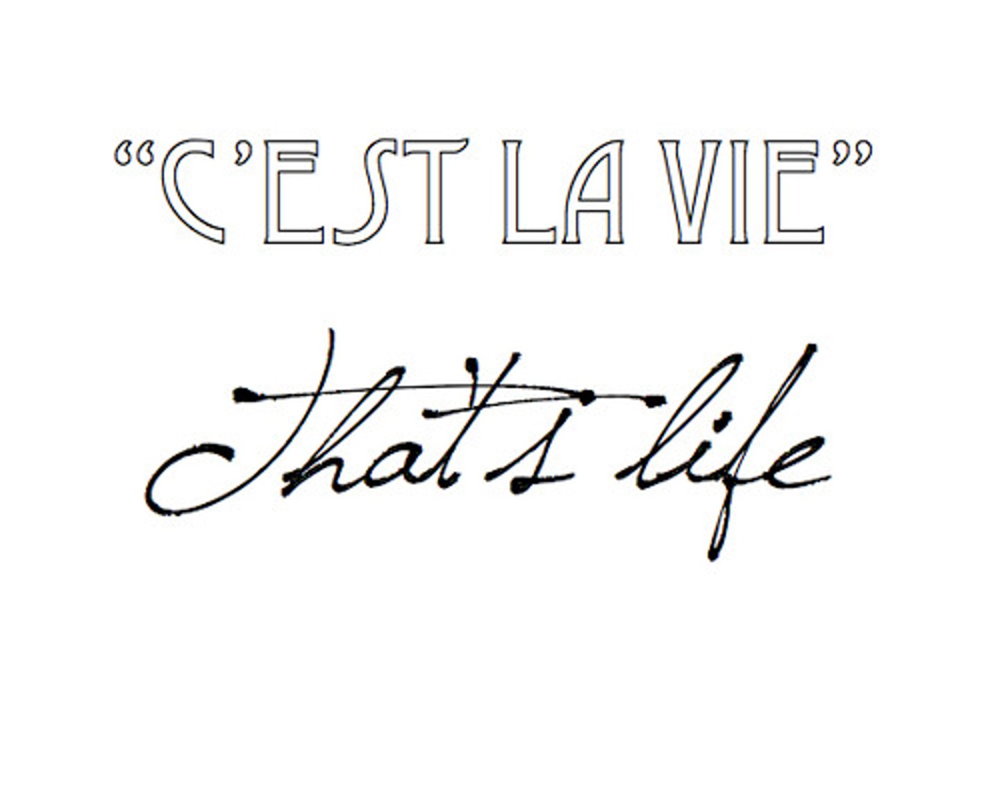 <p>That's life!</p>